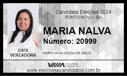 Candidato MARIA NALVA 2024 - PONTO NOVO - Eleições