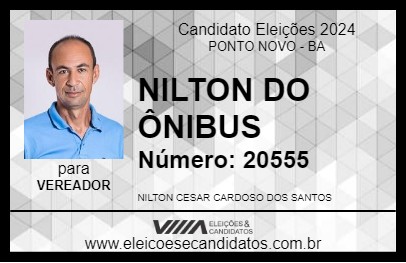 Candidato NILTON DO ÔNIBUS 2024 - PONTO NOVO - Eleições