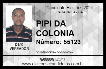 Candidato PIPI DA COLONIA 2024 - PARATINGA - Eleições