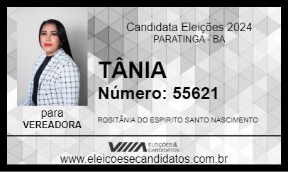 Candidato TÂNIA 2024 - PARATINGA - Eleições