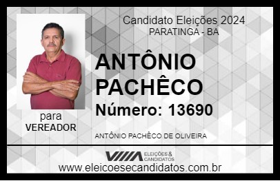 Candidato ANTÔNIO PACHÊCO 2024 - PARATINGA - Eleições