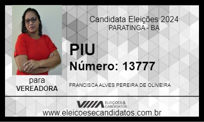 Candidato PIU 2024 - PARATINGA - Eleições