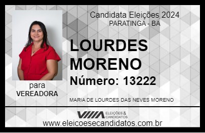 Candidato LOURDES  MORENO 2024 - PARATINGA - Eleições