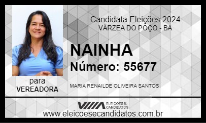 Candidato NAINHA 2024 - VÁRZEA DO POÇO - Eleições