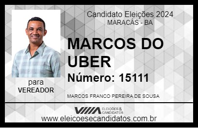 Candidato MARCOS DO UBER 2024 - MARACÁS - Eleições