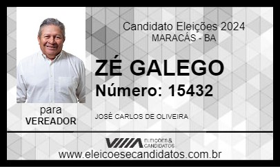 Candidato ZÉ GALEGO 2024 - MARACÁS - Eleições