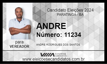 Candidato ANDRE 2024 - PARATINGA - Eleições