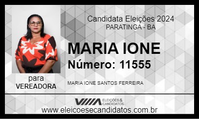 Candidato MARIA IONE 2024 - PARATINGA - Eleições