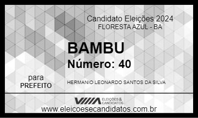 Candidato BAMBU 2024 - FLORESTA AZUL - Eleições