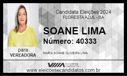 Candidato SOANE LIMA 2024 - FLORESTA AZUL - Eleições