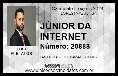 Candidato JÚNIOR DA INTERNET 2024 - FLORESTA AZUL - Eleições