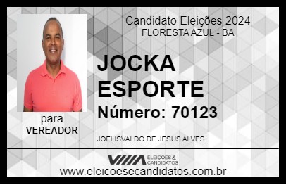 Candidato JOCKA ESPORTE 2024 - FLORESTA AZUL - Eleições