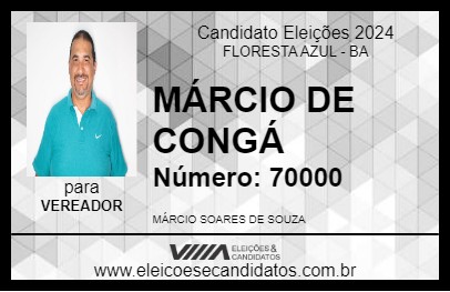 Candidato MÁRCIO DE CONGÁ 2024 - FLORESTA AZUL - Eleições