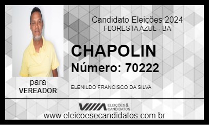 Candidato CHAPOLIN 2024 - FLORESTA AZUL - Eleições