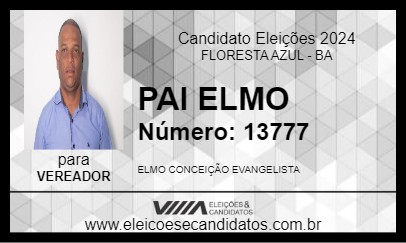 Candidato PAI ELMO 2024 - FLORESTA AZUL - Eleições