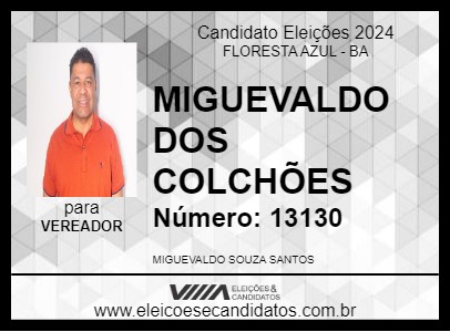 Candidato MIGUEVALDO DOS COLCHÕES 2024 - FLORESTA AZUL - Eleições