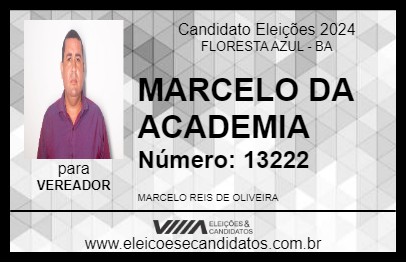 Candidato MARCELO DA ACADEMIA 2024 - FLORESTA AZUL - Eleições