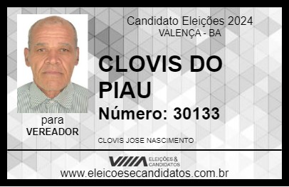 Candidato CLOVIS DO PIAU 2024 - VALENÇA - Eleições