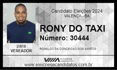 Candidato RONY DO TAXI 2024 - VALENÇA - Eleições