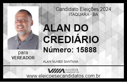 Candidato ALAN DO CREDIÁRIO 2024 - ITAQUARA - Eleições