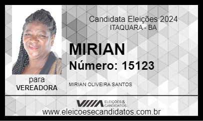 Candidato MIRIAN 2024 - ITAQUARA - Eleições