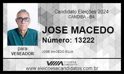 Candidato JOSE MACEDO 2024 - CANDIBA - Eleições