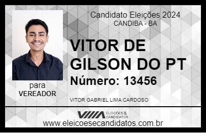 Candidato VITOR DE GILSON DO PT 2024 - CANDIBA - Eleições