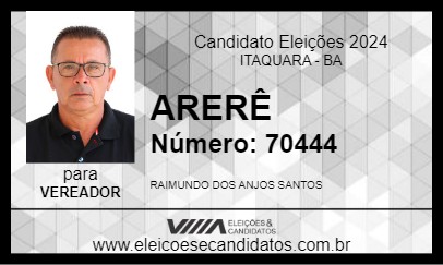 Candidato ARERÊ 2024 - ITAQUARA - Eleições