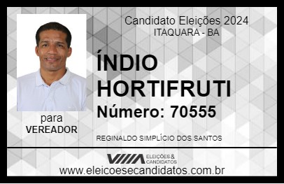 Candidato ÍNDIO HORTIFRUTI 2024 - ITAQUARA - Eleições