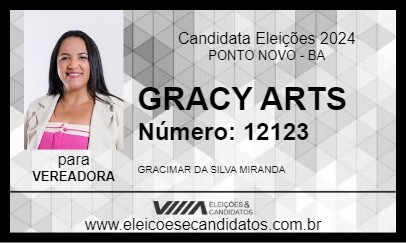 Candidato GRACY ARTS 2024 - PONTO NOVO - Eleições