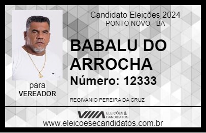 Candidato BABALU DO ARROCHA 2024 - PONTO NOVO - Eleições