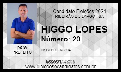 Candidato HIGGO LOPES 2024 - RIBEIRÃO DO LARGO - Eleições