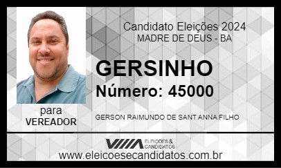 Candidato GERSINHO 2024 - MADRE DE DEUS - Eleições