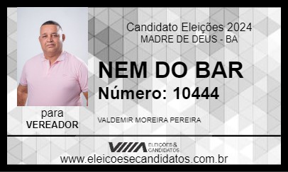 Candidato NEM DO BAR 2024 - MADRE DE DEUS - Eleições