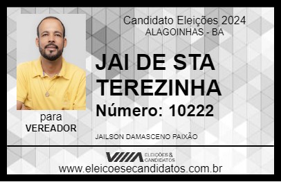 Candidato JAI DE STA  TEREZINHA 2024 - ALAGOINHAS - Eleições