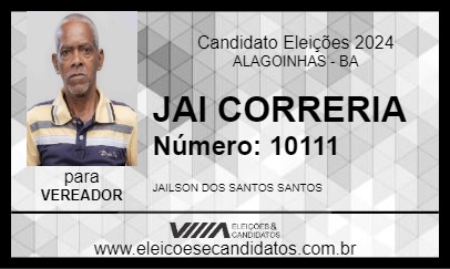 Candidato JAI CORRERIA 2024 - ALAGOINHAS - Eleições