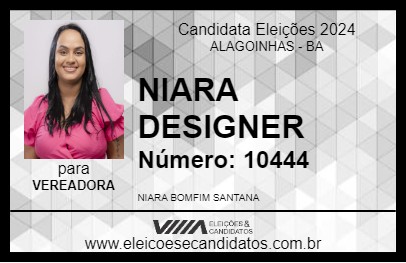 Candidato NIARA DESIGNER 2024 - ALAGOINHAS - Eleições