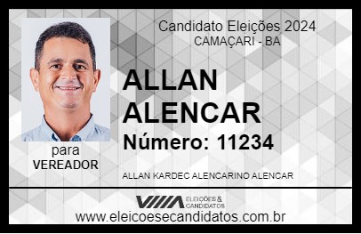 Candidato ALLAN ALENCAR 2024 - CAMAÇARI - Eleições