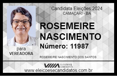 Candidato ROSEMEIRE NASCIMENTO 2024 - CAMAÇARI - Eleições