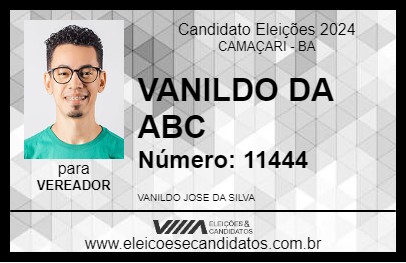 Candidato VANILDO DA ABC 2024 - CAMAÇARI - Eleições