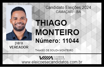 Candidato THIAGO MONTEIRO 2024 - CAMAÇARI - Eleições