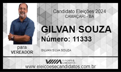 Candidato GILVAN SOUZA 2024 - CAMAÇARI - Eleições