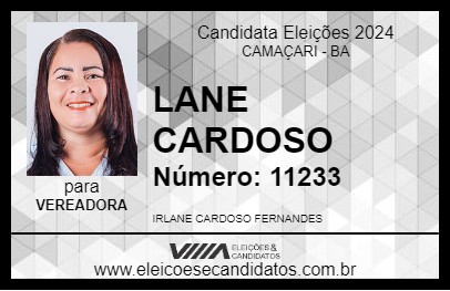 Candidato LANE CARDOSO 2024 - CAMAÇARI - Eleições