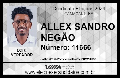 Candidato ALLEX SANDRO NEGÃO 2024 - CAMAÇARI - Eleições