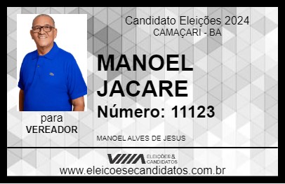 Candidato MANOEL JACARE 2024 - CAMAÇARI - Eleições