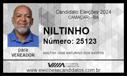 Candidato NILTINHO 2024 - CAMAÇARI - Eleições