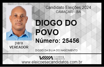 Candidato DIOGO DO POVO 2024 - CAMAÇARI - Eleições