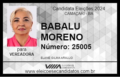 Candidato BABALU MORENO 2024 - CAMAÇARI - Eleições