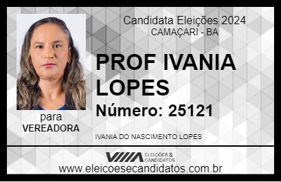 Candidato PROF IVANIA LOPES 2024 - CAMAÇARI - Eleições