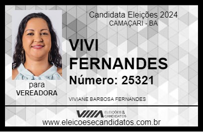 Candidato VIVI FERNANDES 2024 - CAMAÇARI - Eleições